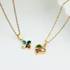 GemChic Women's Sweet Fashion Colorful Trend Zircon Pendant Necklace Female Simple Clavicle Chain Birthday Christmas Jewelry Gift