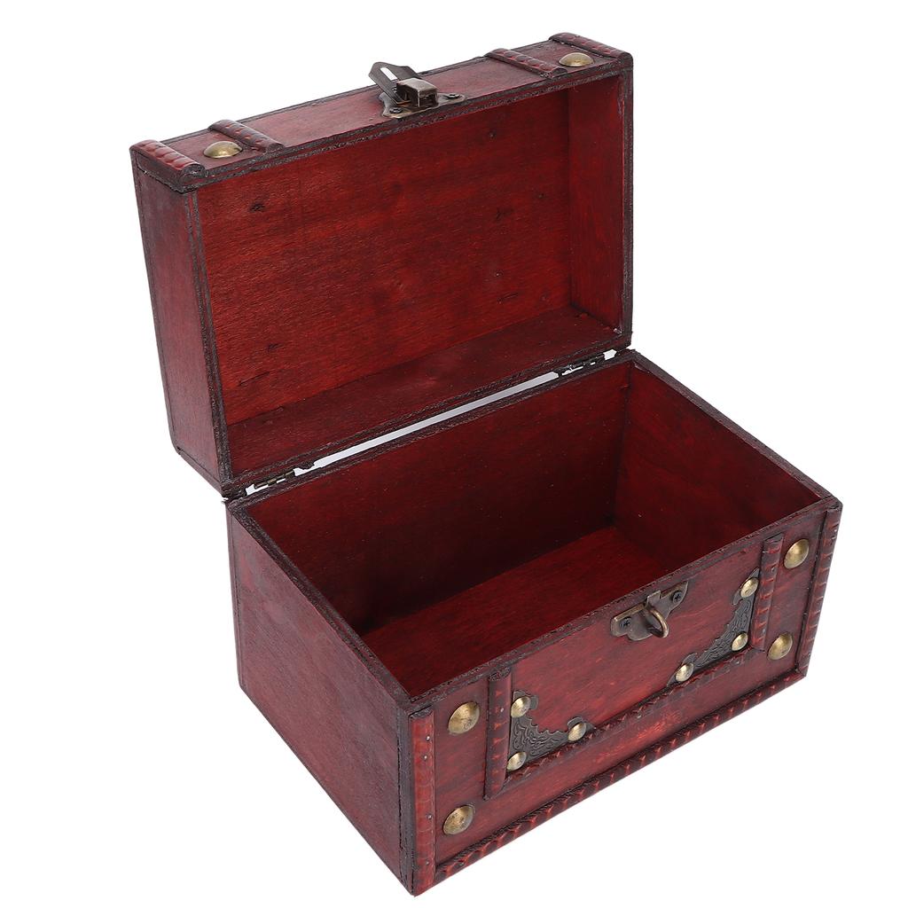 Wooden Jewelry Box Small Antique Multi Purpose Jewelry Storage Box for Gift Photo Collection