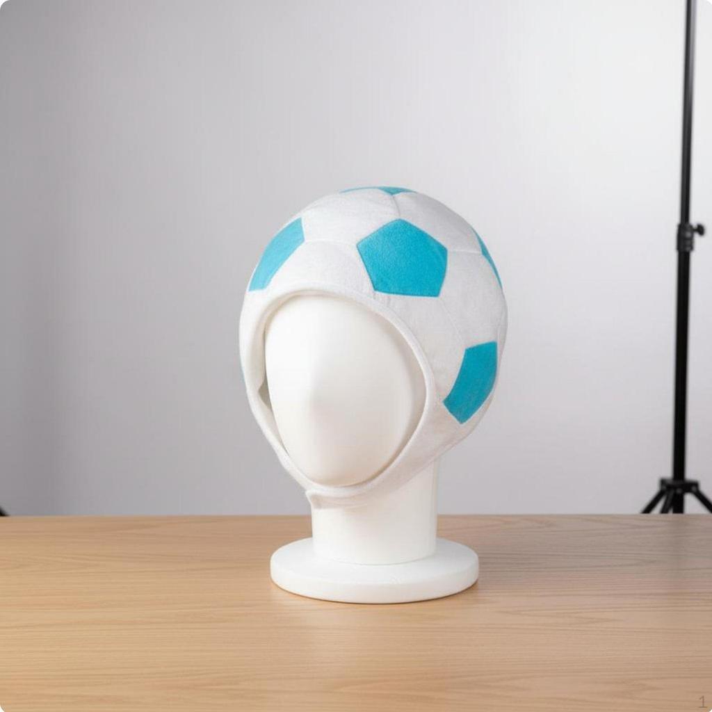 Fuzzy Football Head Cover Photo Prop Soccer Ball Hat Soft and Comfortable