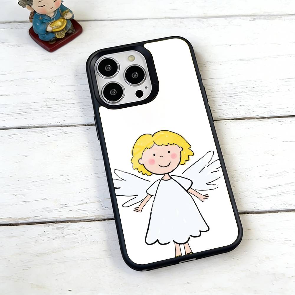 Healing Little Angel Phone Case For iPhone17,16,15,14,13,12,11 Plus,Pro Magnetic For Magsafe Wireless Charging