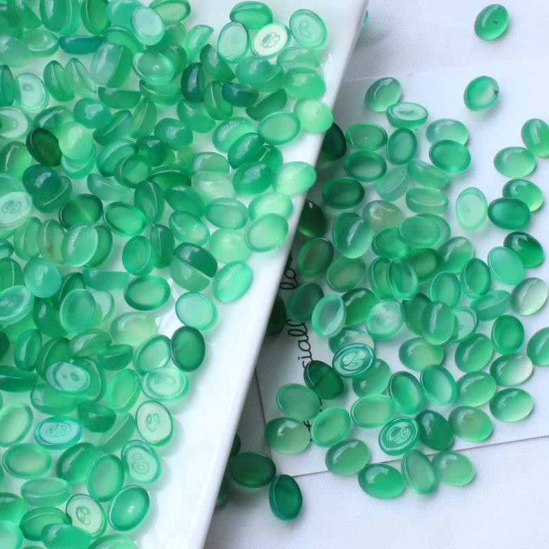 Natural Green Agate Chalcedony Jewelry Supplies for Nail Art and DIY Earrings, 6x8mm Stickers and Ornaments