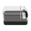 2 in 1 Nail Drill Bit Holder 30 Slots Transparent Dust Proof Nail Drill Bits Case Cleaner Brush for Manicure