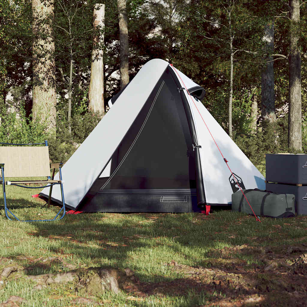 Dome Camping Tent for 2 Persons White & Dark Waterproof