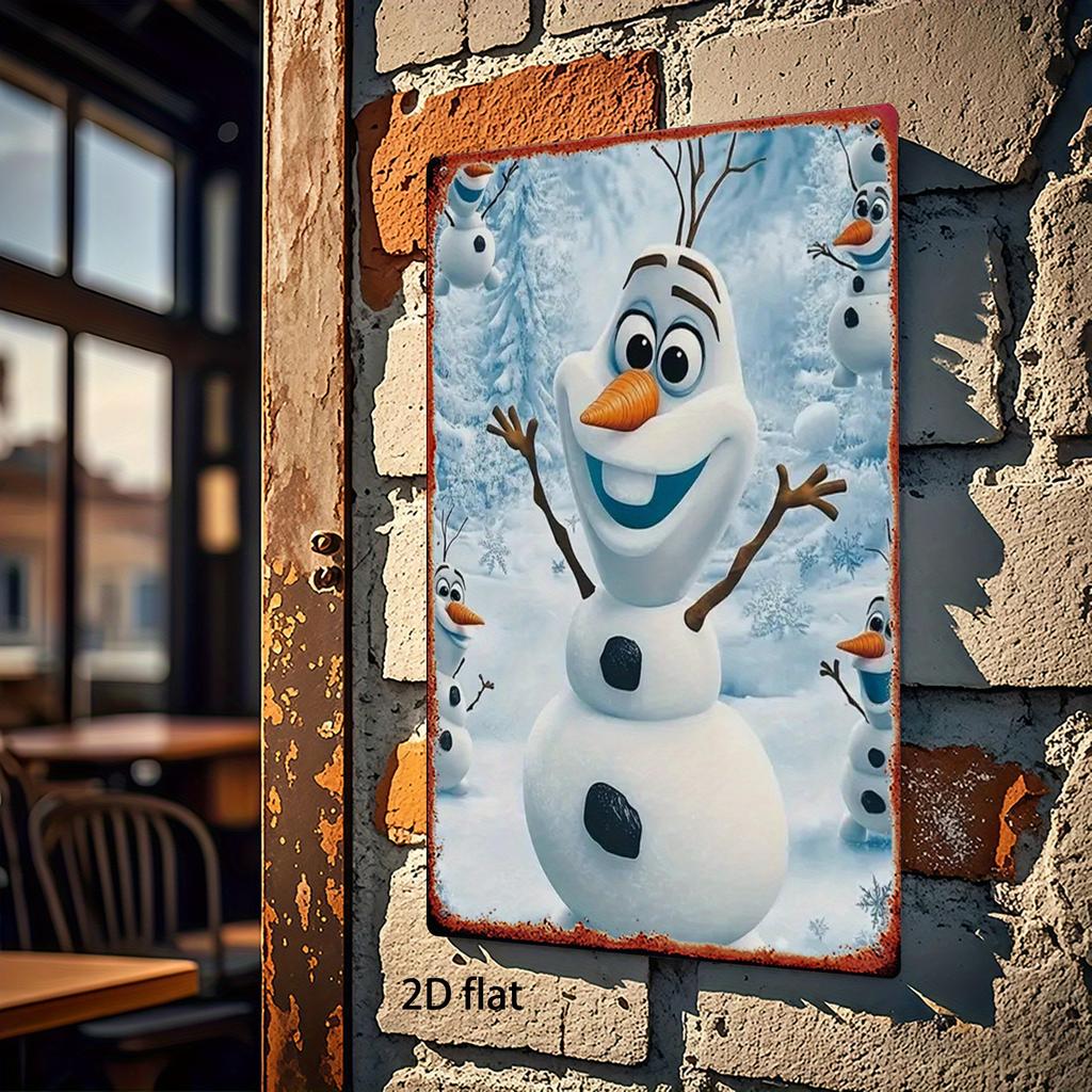 1pc Iron Painting Disney Frozen Olaf Snowman Metal Wall Decoration Iron Art Hanging Ornament Living Room Wall Decoration 20.32cm