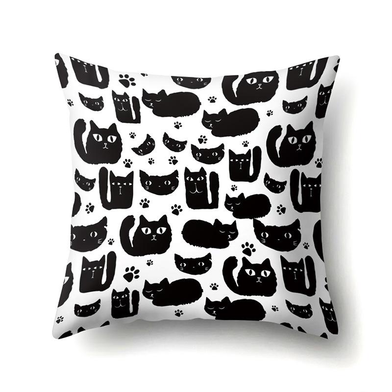 Polyester Pillowcase Cartoon Printed Animal Peach Leather Velvet Pillowcase Waist Cover Car Waist Cushion Cover