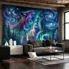 Wolf Art Wall Tapestry Aesthetic Wall Hanging Printed Fabric Blanket Decorative Tapestries for Bedroom Living Room Home Decor