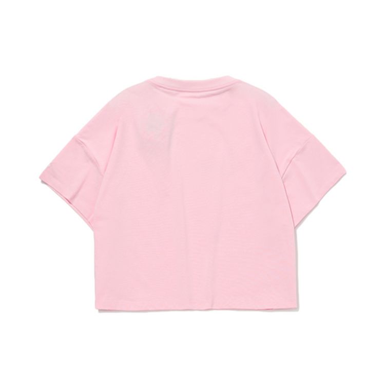 Li Ning X Line Friends Collaboration Loose Short Sleeve T-Shirt Women Tops Pink AHSQ872-3