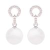 Personalized Simple Natural White Crystal Stud Earrings Women'S S925 Sterling Silver Colored Treasure Ear Jewelry
