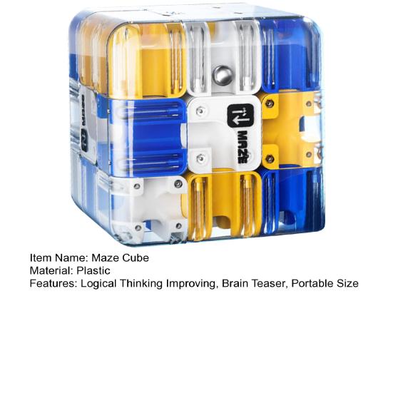 1/2Pcs 3D Puzzle Maze Cube Brain Teaser Rolling Ball Maze Cube Spatial Recognition Logical Thinking Improving Bead Maze Educational Toy