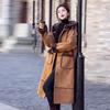 Women's Luxury Suede Lambswool Hooded Coat - Winter 2024 Thickened Cotton Jacket