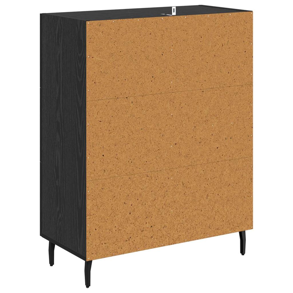 Sideboard with Drawers Black Oak Effect 69.5 x 34 x 90 cm