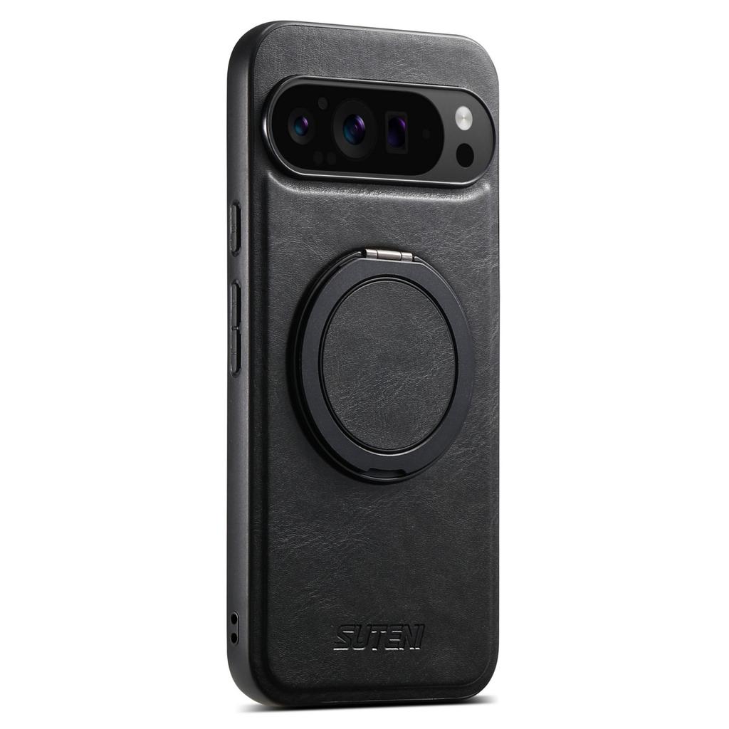 Capa de Telefone de Couro Waxed Grain com Suporte Magnético Rotativo 360° para Google 10 Pro XL 9A 9 8A 8 7A 7 à Prova de Choque para Capa Magsafe