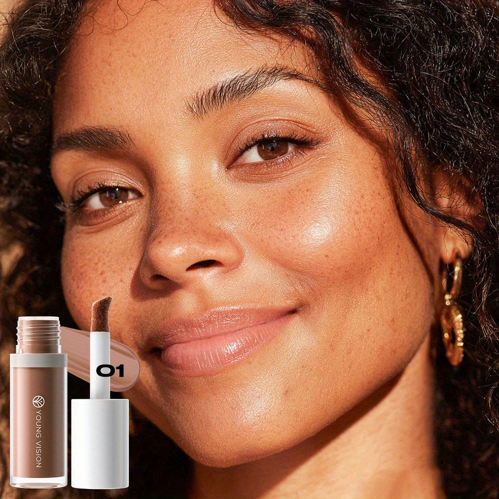 YOUNG VISION 4-Color Liquid Contour & Bronzer Kit with Multi-Functional Horseshoe-Shaped Brush Head - Highly Pigmented, Buildable, Long-Lasting,