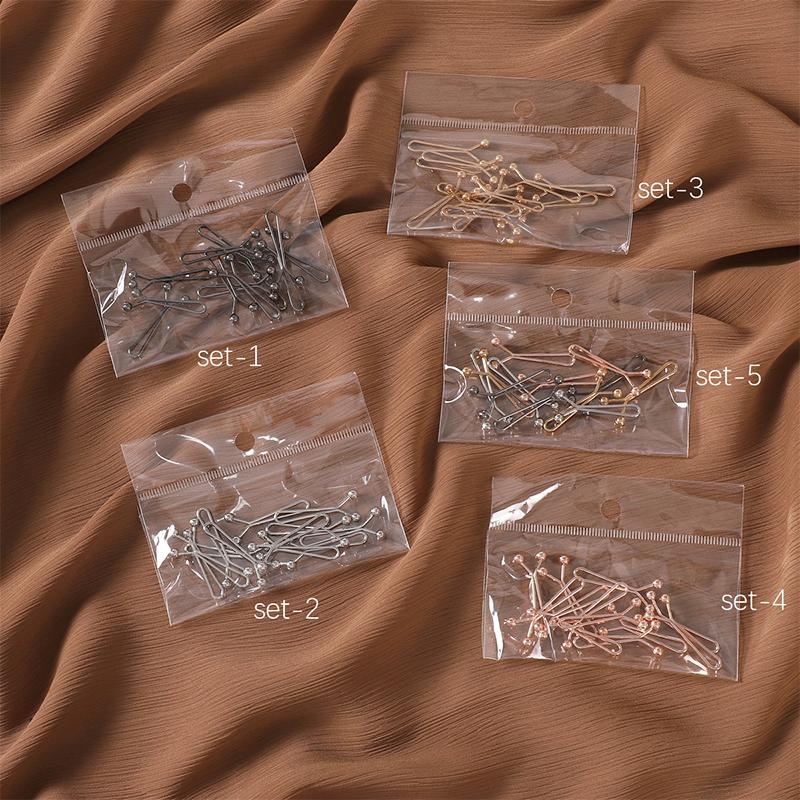 12Pcs/bag Muslim Hijab Pins Fashion Women Scarf Findings Safety Brooch Jewelry Islamic Multicolor Headscarf Buckle Accessories