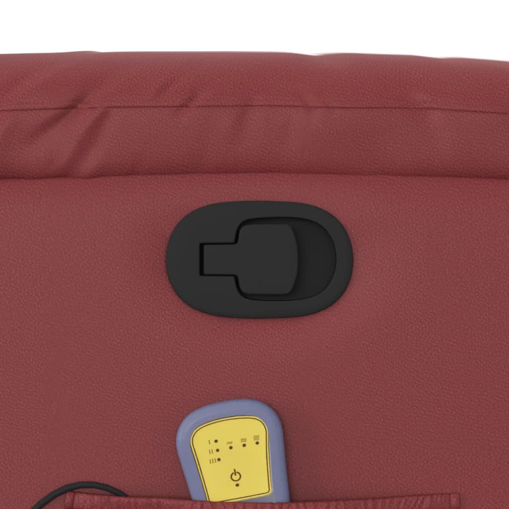 Massage Chair Burgundy Artificial Leather
