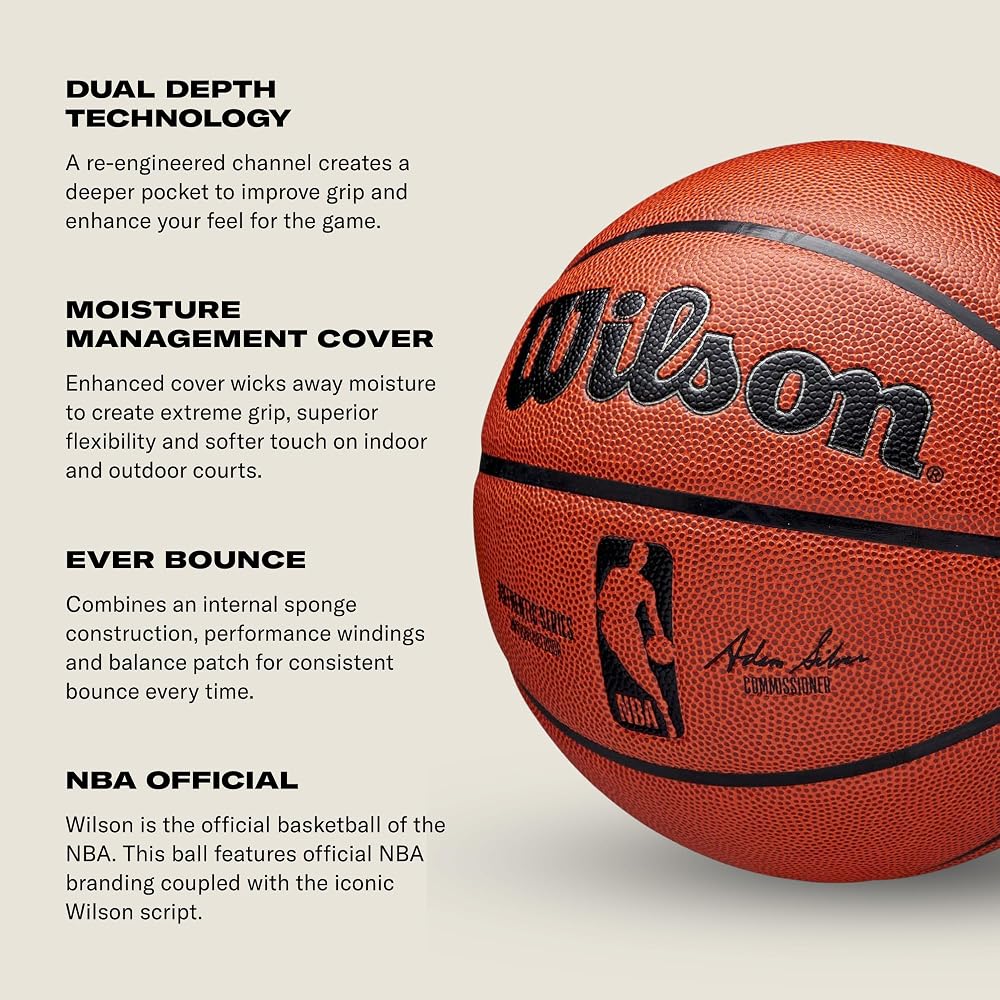 Wilson NBA Authentic WZ2016501XB7 Indoor Outdoor Basketball Size 7 Diameter 24.5cm