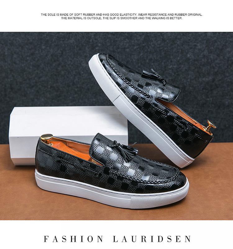 Men's British Style Leather Tassel Loafers - Slip-on, Pointed Toe Formal & Casual Shoes