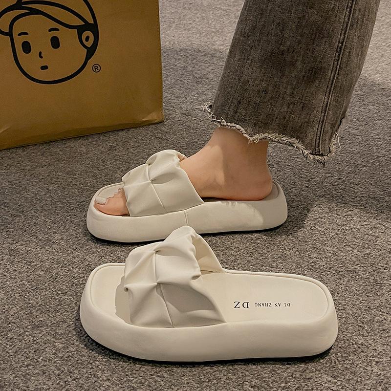 

Шлепанцы Летняя обувь на толстой подошве Повседневные пляжные сандалии и модные женские шлепанцы 40 бежевый