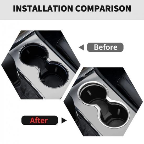 Gear Shift Water Cup Holder Cover Trim For Jeep Grand Cherokee Durango 11+silver