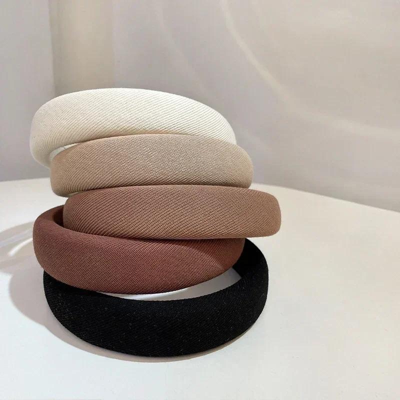 Solid Wide Hair Bands Girls Vintage Elastic Hairbands Thicken Headband Hair Hoop Korean Hair Accessories for Women