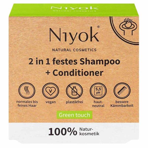 

Niyok Solid Shampoo Bar 2in1 Shampoo & Conditioner Green Touch 80g