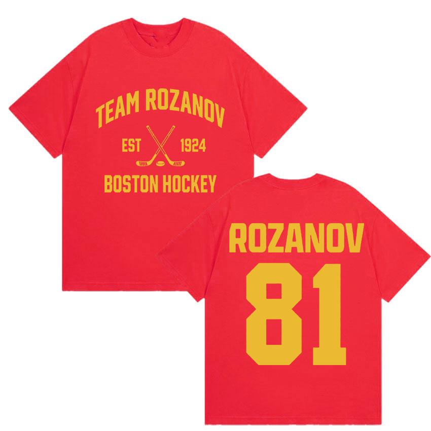 2026 New Heated Rivalry Ilya Rozanov 81 T Shirts Boston Hockey Harajuku Vintage Tshirt Man Women Cotton Short Sleeve Tees