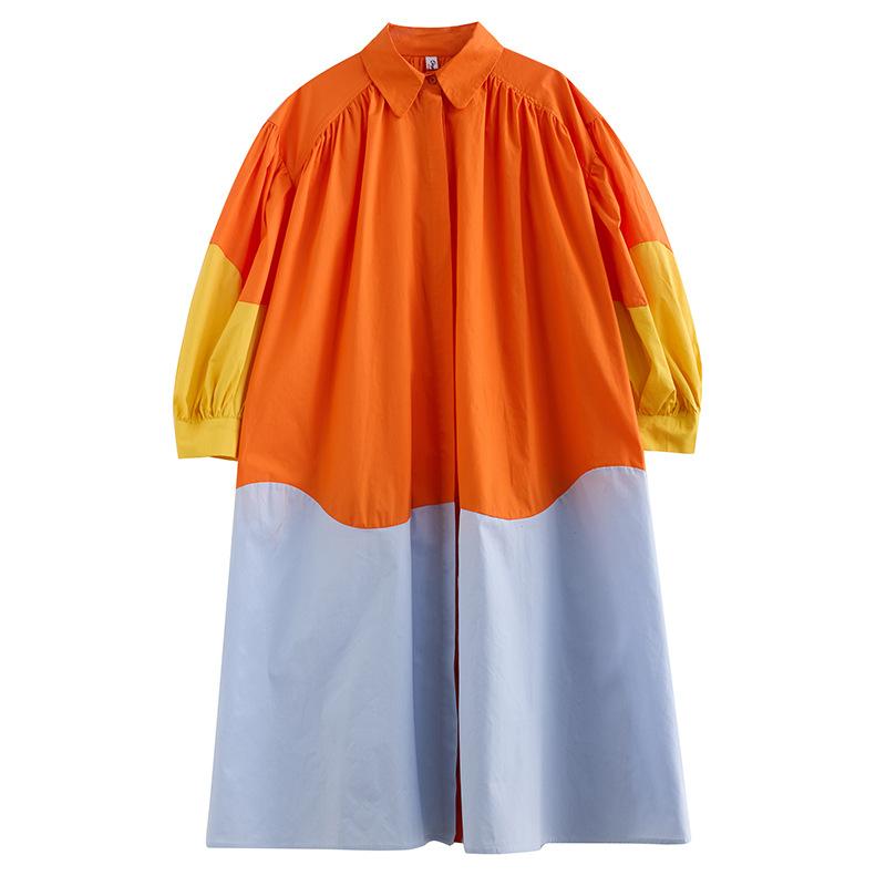 Весенне-летнее женское модное повседневное платье-рубашка больших размеров с длинными — фото 6