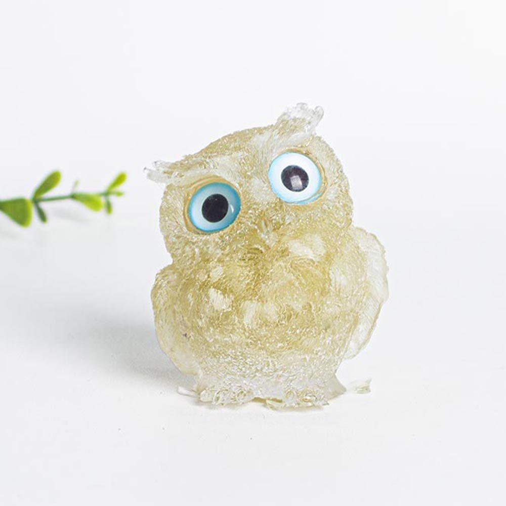 Natural Crystal Owl Car Ornament For Office Desk Decor Gift For Kids