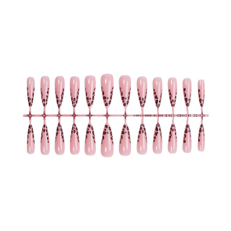 

Съемные длинные ногти-стилеты с леопардовым принтом