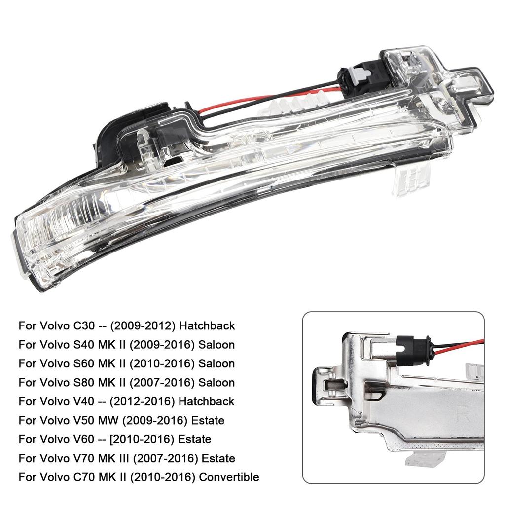 Right Wing Mirror LED Signal Indicator Light For Volvo V40 S60 S80 V60 V70