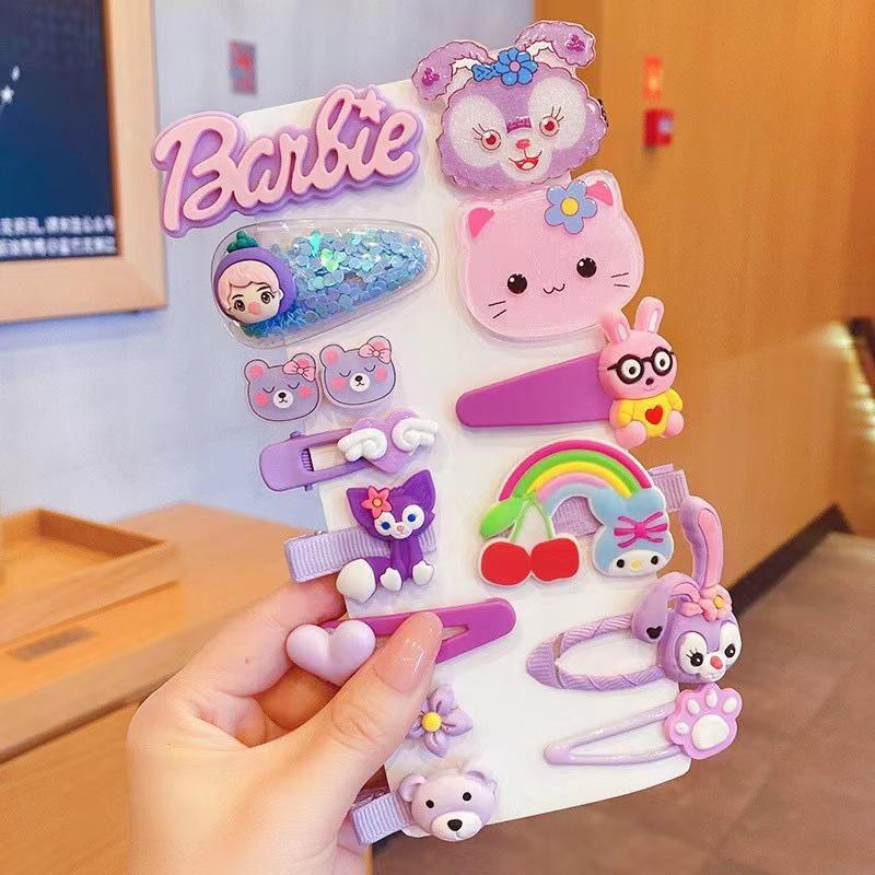 Set of 50 Pink Cute Hair Clips – Sweet Girly Bangs Clips, Japanese Cartoon Hair Accessories