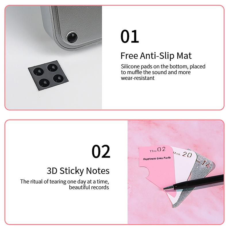 Time Piece Calendar 2026 Desk Calendar With Led Light 3D Tear-Away Calendar Paper Carving Art Memo Pad Notepad Gift Christmas