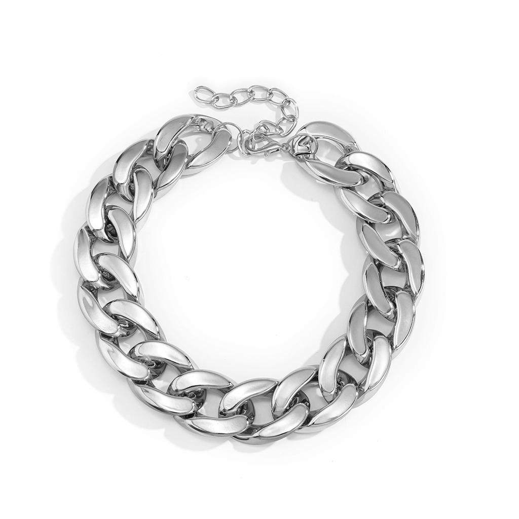Exaggerated Punk Geometry Single-Layer Men'S And Women'S Necklaces, Fashion Trend Mixed Color Thick Chain Necklaces