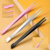 1PC Edelstahl Silikon Geprägte Stick Drücken Gerade Kopf Pinzette Strass Aufkleber Picker 2 Köpfe Nail art Werkzeuge