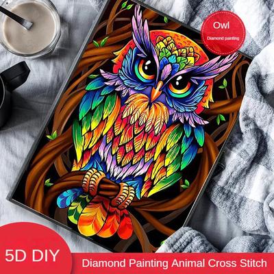 5D DIY Diamond Painting 30x40cm Animal Cross Stitch Full Round Drill Cute Owl Embroidery