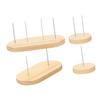 4Pcs Crochet Dolls Display Stand Bracket Decor Creative Metal Pins Portable Wooden Base Storage Rack