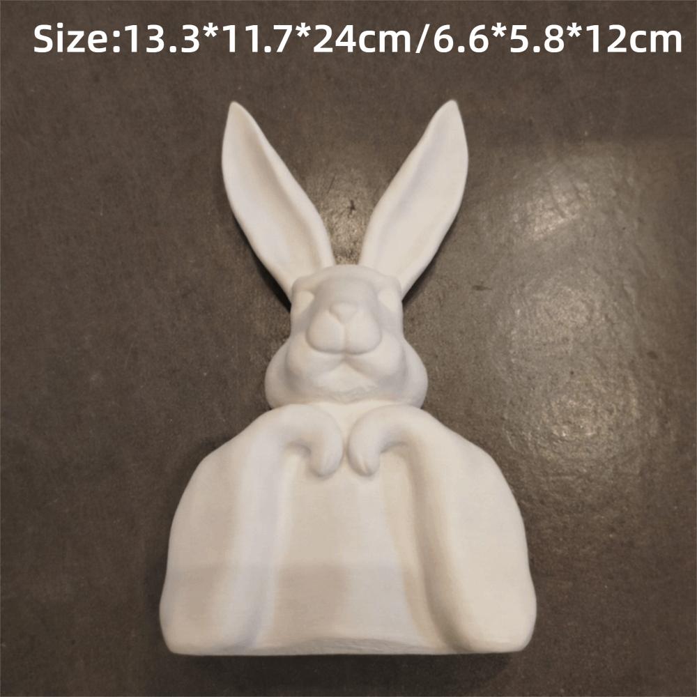 3D Printed Rabbit Figurine Modern Minimalist Easter Rabbit Bust Easter Decorations Home Decor