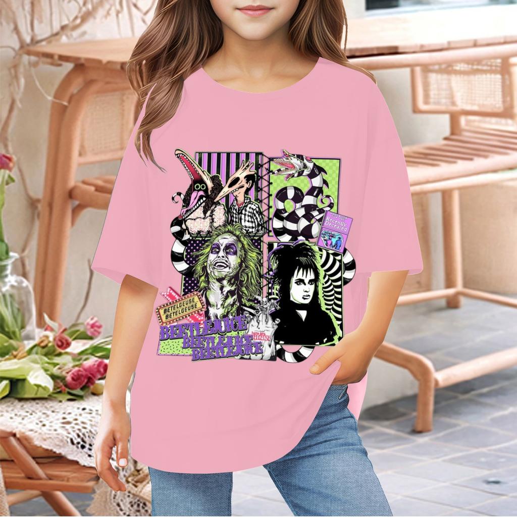 Toddler Girl Boy T-Shirts Kids Top Boys And Girls Printed Short Sleeved T-shirt 1-12Y
