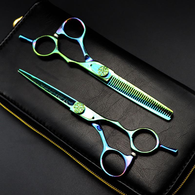 

Professional 6 Green Damascus Steel Hair Scissors Haircut Scissor Thinning Barber Makas Shears Hairdresser Scissors