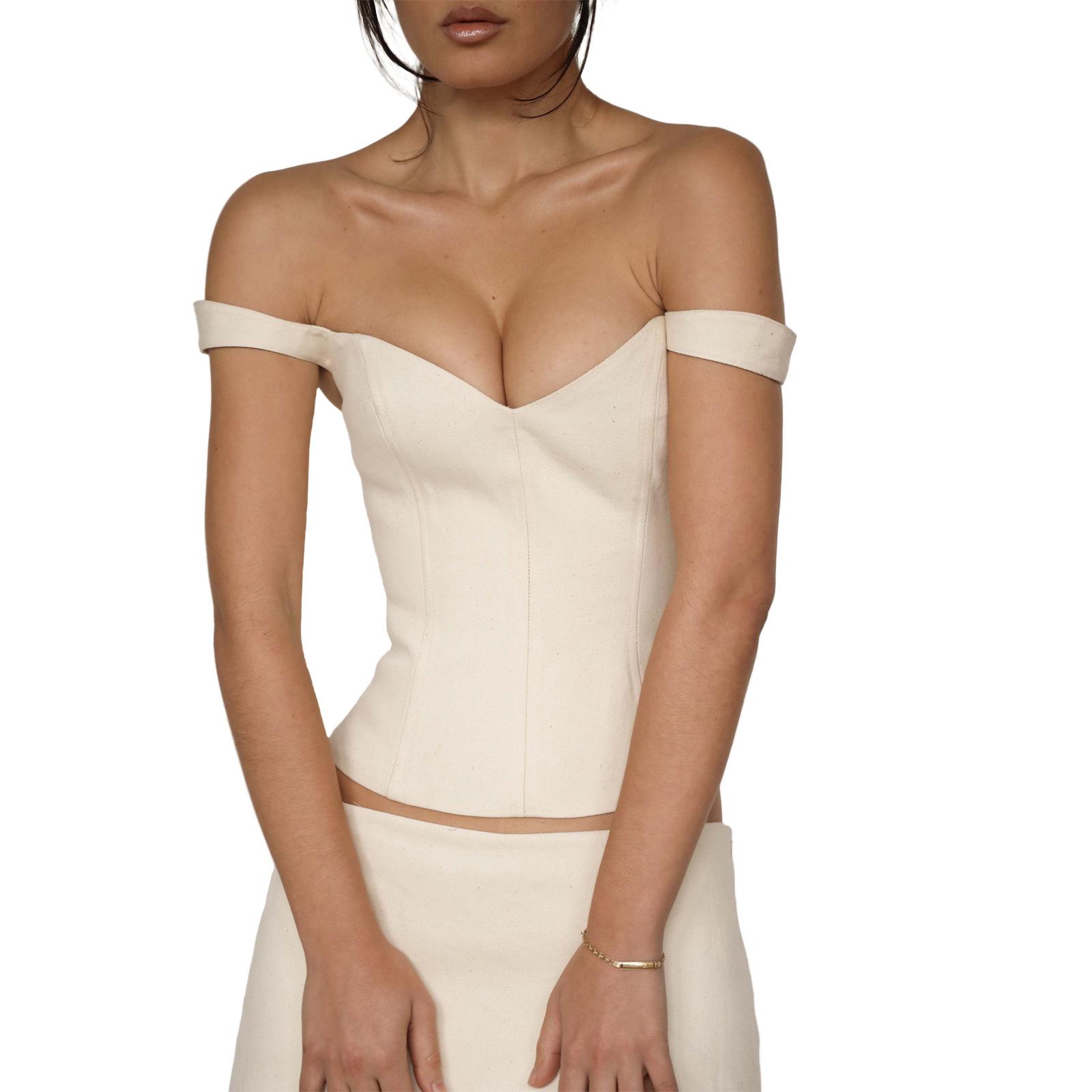 

Tight Fitting Tummy Control Strapless Cotton Camisole (1082#) M абрикосовый