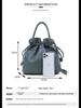 Women's Classic Fold Leather Bucket Bag: New Style, First Layer Cowhide, Trendy Solid Color Handheld Design