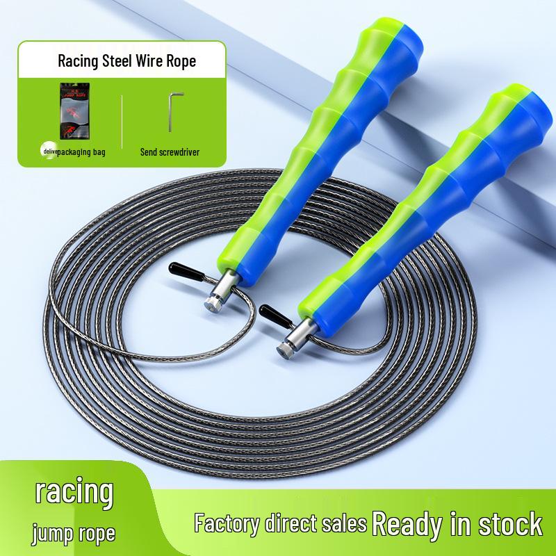 Specialized High-Speed Steel Wire Jump Rope for School Students - Professional Double-Handle, Ultra-Thin Speed Competition Rope