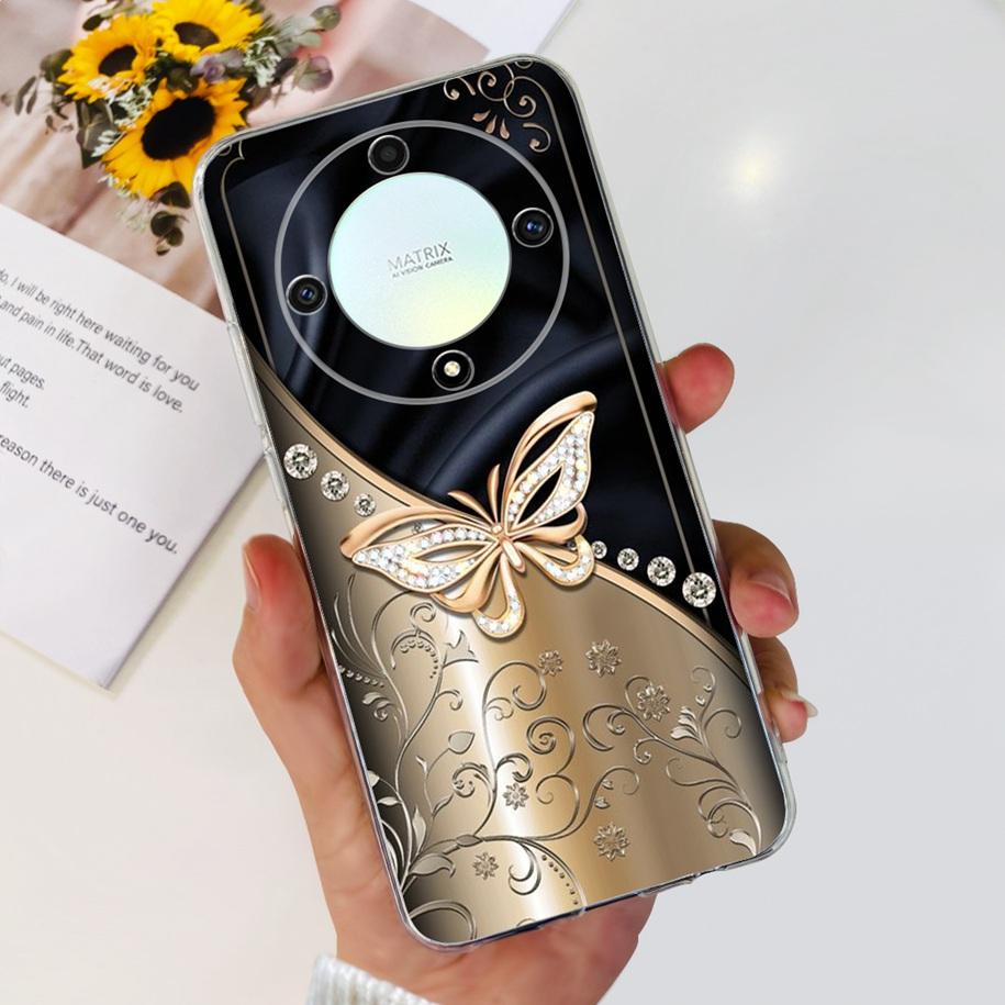 For Honor X9b 5G Case 2023 Fashion Flower Clear Silicone Soft Back Cover For Honor X9a RMO-NX1 Funda HonorX9 X 9 X 9B X 9A Coque