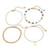 IngeSight.Z Y2K Bohemia Colorful Crystal Chain Foot Anklet Summer Beach Vacation Barefoot Anklets Chain Charm Jewelry Accessory