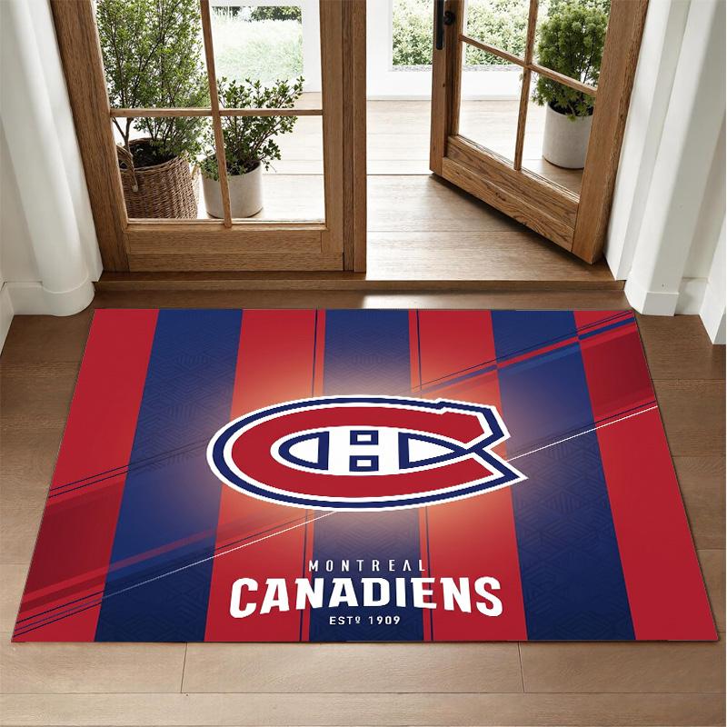 Montreal Canadiens Design Crystal Velvet Rug Soft Decorative Mat for Bedroom Entrance