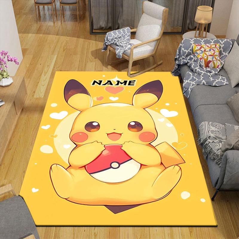 Custom 1Pc Pikachu Heartfelt Friendship Rug Office Carpet Indoor Outdoor Entrance Doormat Nonslip Soft And Comfortable Living Room D2915206