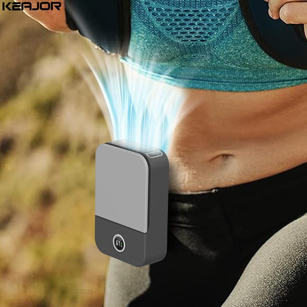 

Portable Waist Fan Hanging Neck Fan Mini USB Rechargeable Portable Waist Clip Fan for Outdoor Sports Working Travel Small Fan білий