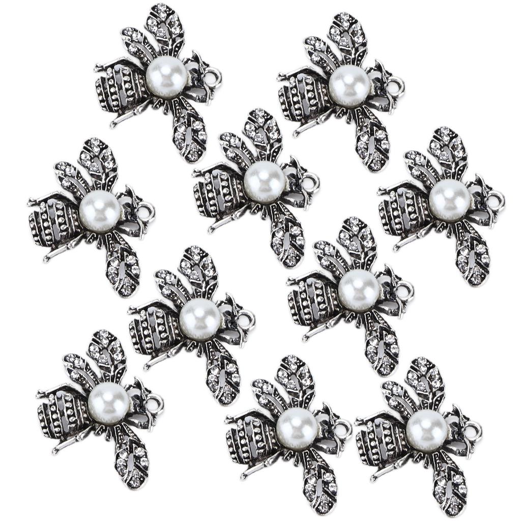 Lot de 10 broches décoratives en forme d'abeille, polyvalentes, pour vêtements, chaussures, sacs, cheveux