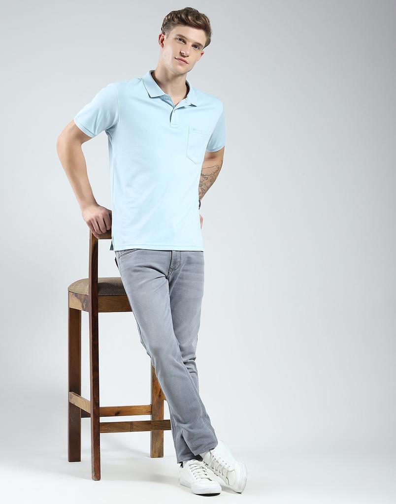 Monte Carlo Mens Solid Collar Neck Tshirt