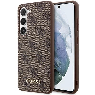 Custodia per Samsung Galaxy S23 Guess Logo Metallico Oro Marrone